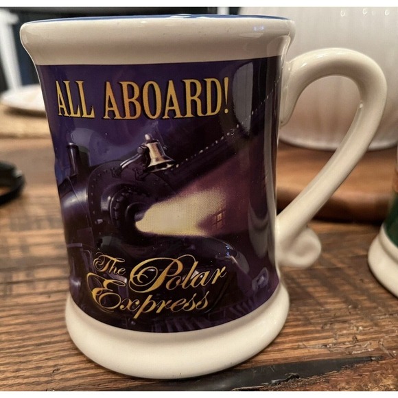 The Polar Express 12oz Believe 3D Ceramic Hot Chocolate Mug Set of 4 Coffee Tea - Picture 6 of 11